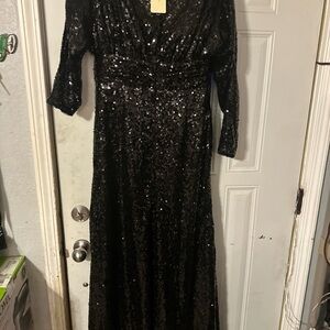 Elegant classy black dress with sequins it can be for mother of the bride